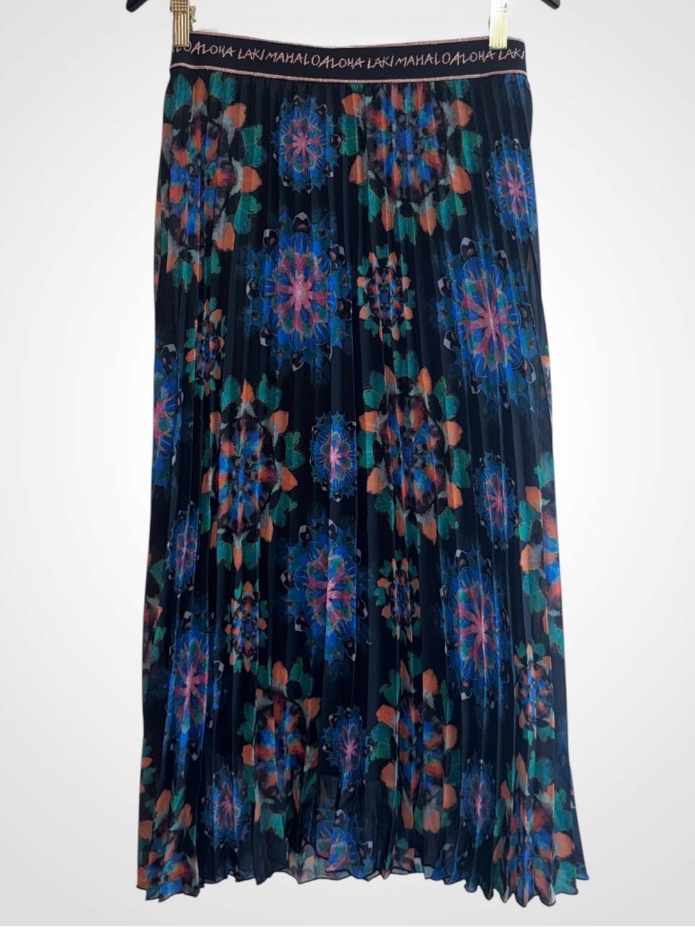 Desigual NWT Pleated Maxi Skirt Mandala Print Boho Festival Artwear IT Size 42 - Picture 11 of 14